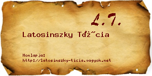 Latosinszky Tícia névjegykártya
